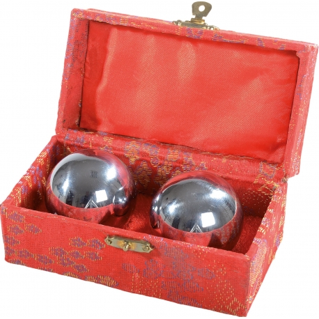 Čínské ocelové koule KWON stříbrné se zvukem