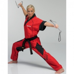 Oblek na kickbox KWON PERFORMER červeno / černý, vel. XS - VÝPRODEJ