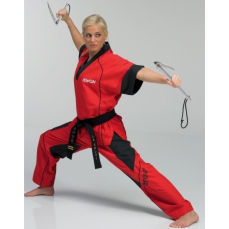 Oblek na kickbox KWON PERFORMER červeno / černý, vel. XS - VÝPRODEJ