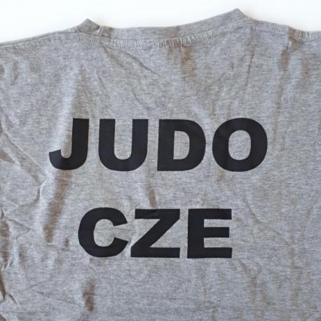 Tričko JUDO tmavě šedý melír, vel. M - VÝPRODEJ