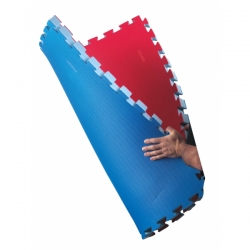 Tatami KWON oboustranné 100 x 100 x 4 cm červená / modrá - VÝPRODEJ