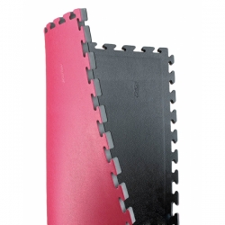 Oboustranné KWON tatami 100 x 100 x 2,5 cm černá / červená - VÝPRODEJ