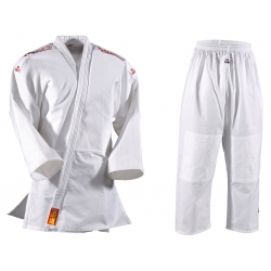 Kimono na judo DANRHO Yamanashi bílé s nášivkami