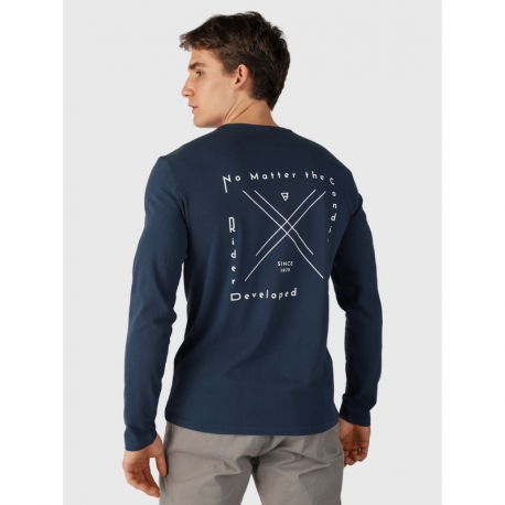 Pánské tričko Brunotti Pascal s potiskem na zadní straně - Tmavě modrá