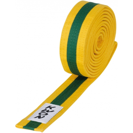 Budo pásek KWON žluto-zeleno-žlutý