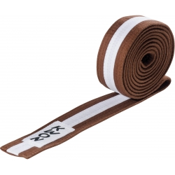 Budo pásek KWON hnědo-bílo-hnědý