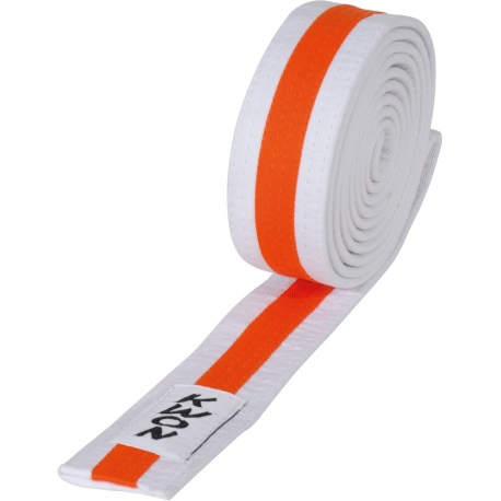 Budo pásek KWON dětský bílo-oranžovo-bílý