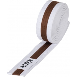 Budo pásek KWON dětský bílo-hnědo-bílý