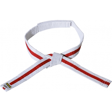 Pásek KWON se suchým zipem bílo-červeno-bílý