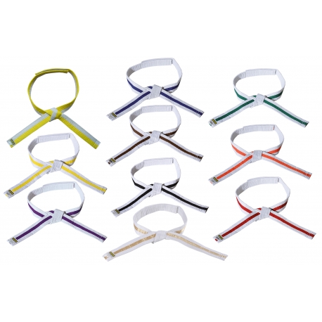 Pásek KWON se suchým zipem bílo-oranžovo-bílý