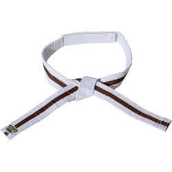 Pásek KWON se suchým zipem bílo-hnědo-bílý