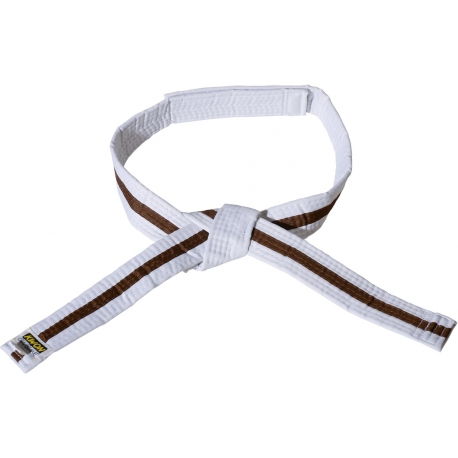 Pásek KWON se suchým zipem bílo-hnědo-bílý
