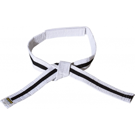 Pásek KWON se suchým zipem bílo-černo-bílý