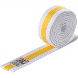 Budo pásek DANRHO dětský bílo-žluto-bílý