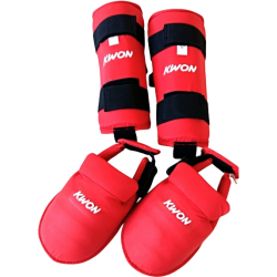 Sada chráničů na karate nárt + holeň KWON červená